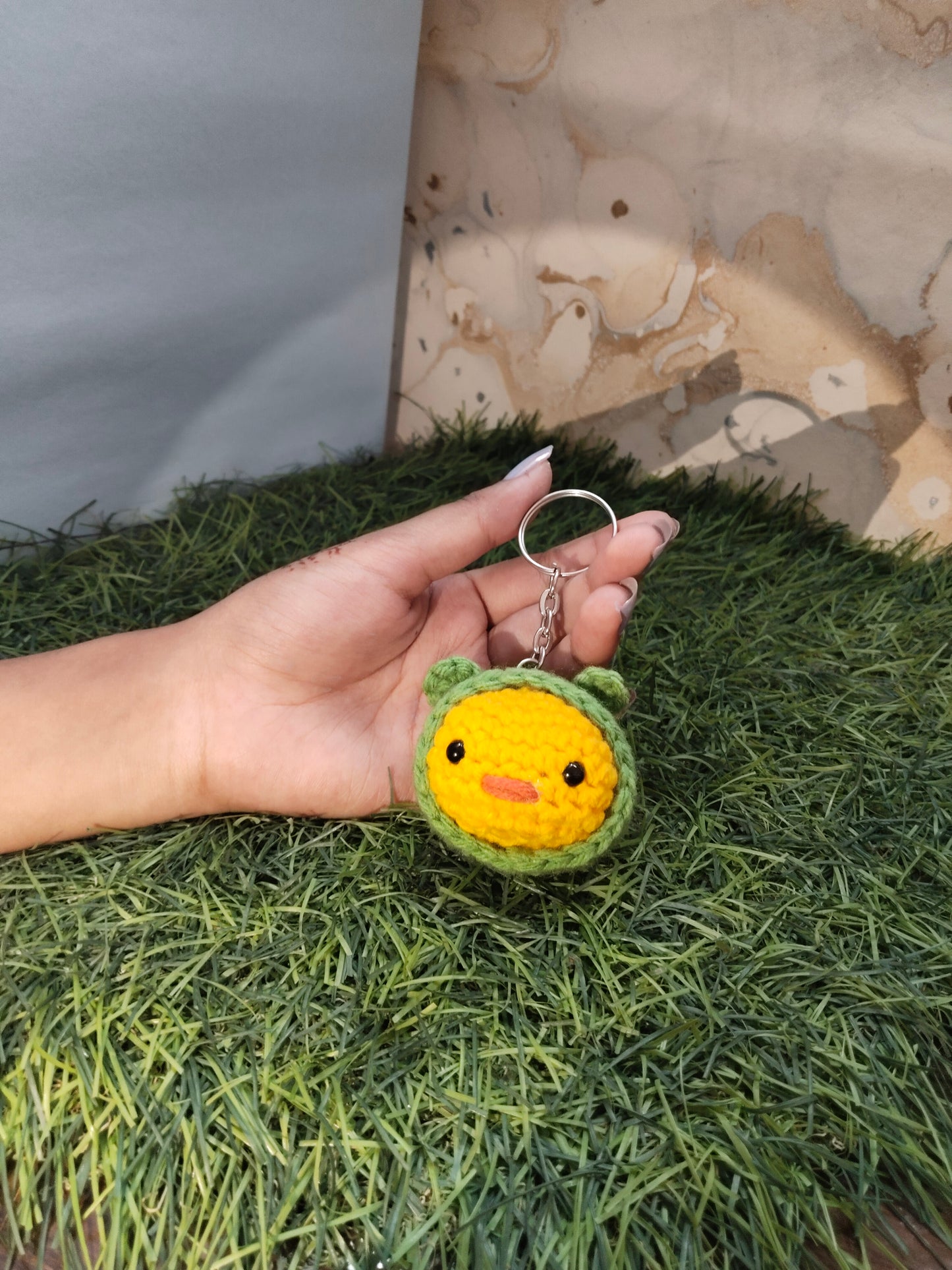 Frog Friend Crochet Keychain