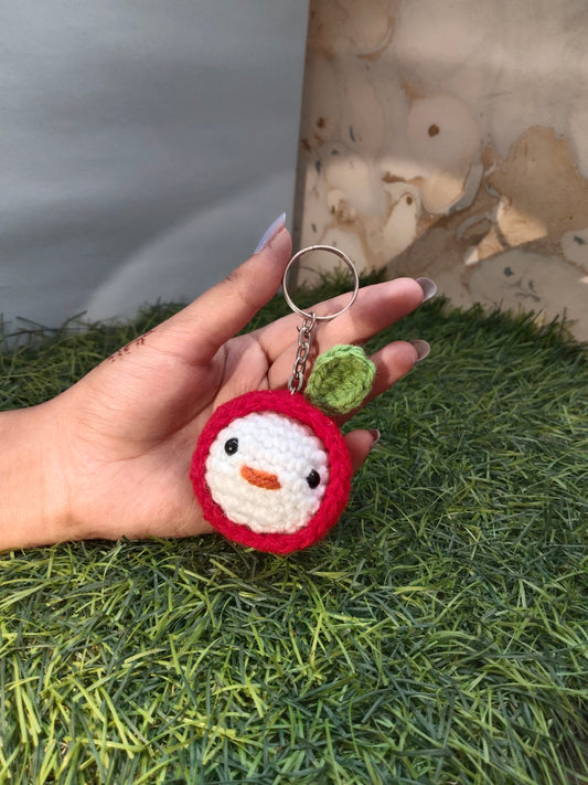 Whimsy Crochet Apple Keychain