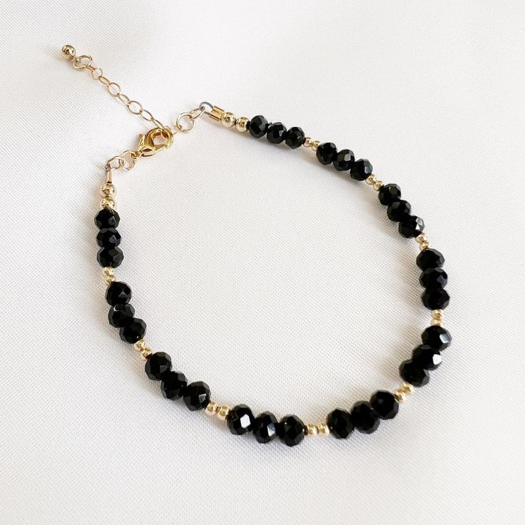 Midnight Elegance Beaded Bracelet
