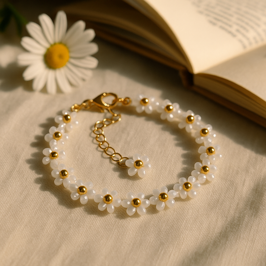 Daisy Delight Beaded Bracelet
