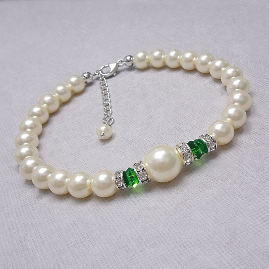 Elegant Pearl & Crystal Bracelet